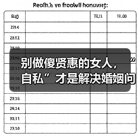别做傻贤惠的女人,“自私”才是解决婚姻问题,分离小三的王道(图4) 别做傻贤惠的女人,“自私”才是解决婚姻问题,分离小三的王道(图4)
