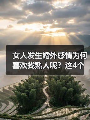 女人发生婚外感情为何喜欢找熟人呢?这4个过来女人说出答案(图2) 女人发生婚外感情为何喜欢找熟人呢?这4个过来女人说出答案(图2)