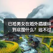 已婚男女在婚外搞暧昧，到底图什么？逃不过这三种东西(图1)