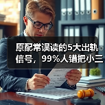 原配常误读的5大出轨信号,99%人错把小三当真爱(图1) 原配常误读的5大出轨信号,99%人错把小三当真爱(图1)