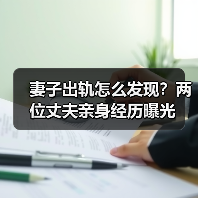 妻子出轨怎么发现？两位丈夫亲身经历曝光