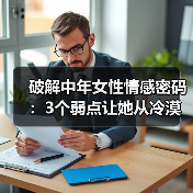 破解中年女性情感密码:3个弱点让她从冷漠到真心爱你(图3) 破解中年女性情感密码:3个弱点让她从冷漠到真心爱你(图3)