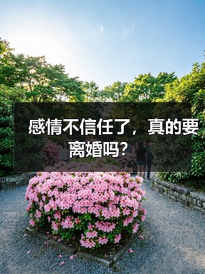 感情不信任了,真的要离婚吗?(图2) 感情不信任了,真的要离婚吗?(图2)