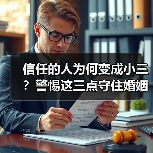 信任的人为何变成小三？警惕这三点守住婚姻底线 - 辰飞雨恋来情感网