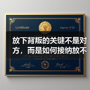 放下背叛的关键不是对方，而是如何接纳放不