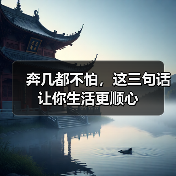 奔几都不怕，这三句话让你生活更顺心 - 辰飞雨恋来情感网