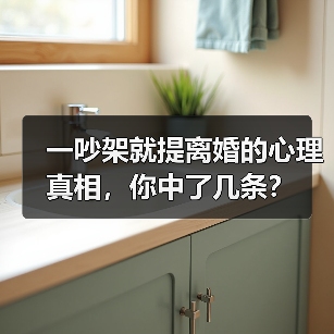 一吵架就提离婚的心理真相，你中了几条？ - 辰飞雨恋来情感网