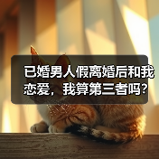 已婚男人假离婚后和我恋爱，我算第三者吗？ - 辰飞雨恋来情感网